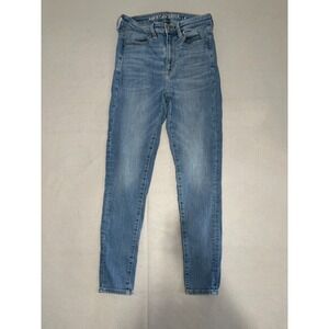 American Eagle Outfitters Jegging Jeans Womens 6 Blue Denim Super High Rise